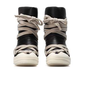 Rick Owens Jumbo Puffer Megalaced Boots - Black | Garmentory