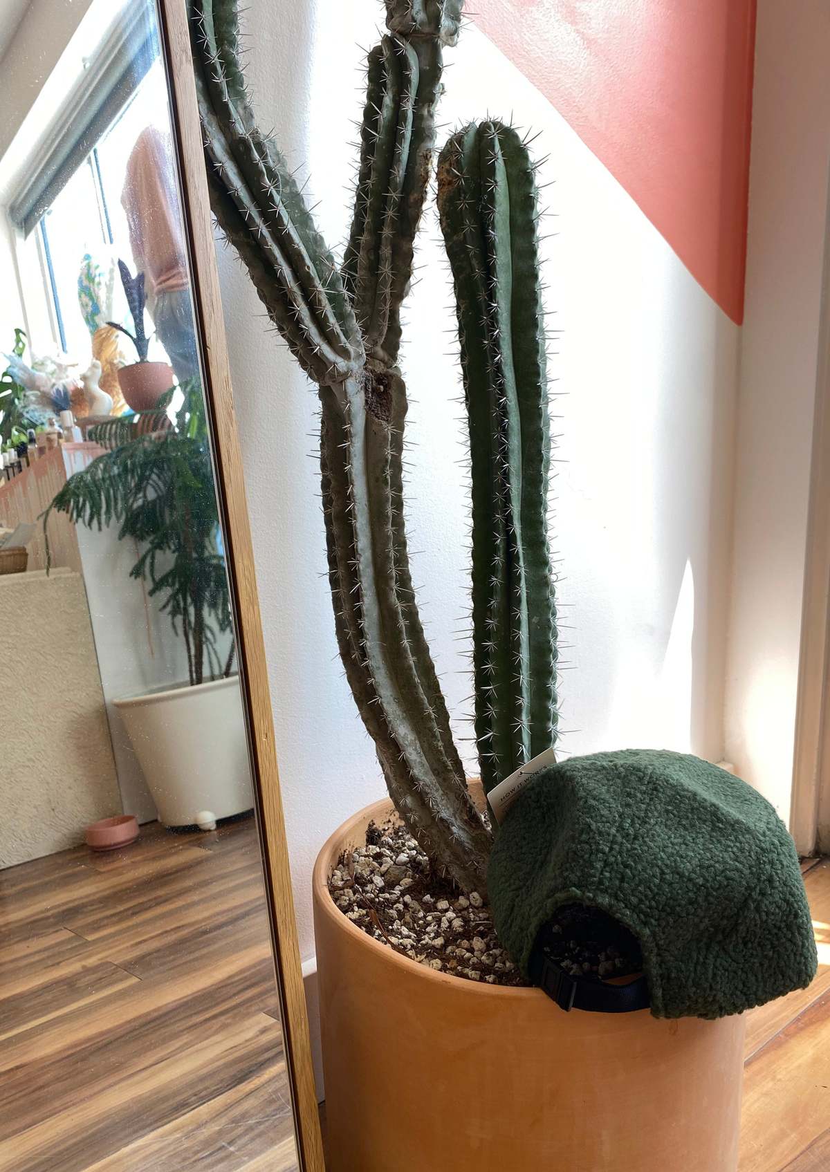 PARKS PROJECT Happy Flower Sherpa Hat Daisy Stitched Green Cap Fleece NWOT VINTAGE GEORGÍ || COPPERISH BROWN || HAT WITH MESH AND TULLE  main image 3
