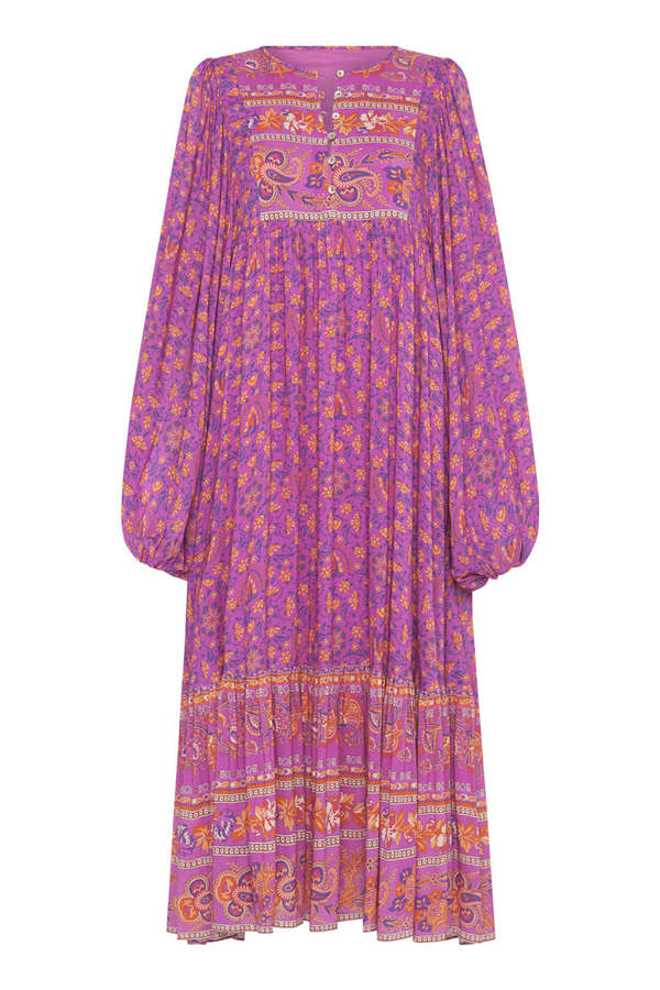 madame peacock boho dress SPELL Madame Peacock Boho Dress in Boysenberry