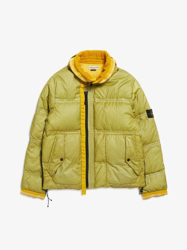 Stone Island Folded Textured Hooded Downjacket - Salad Green