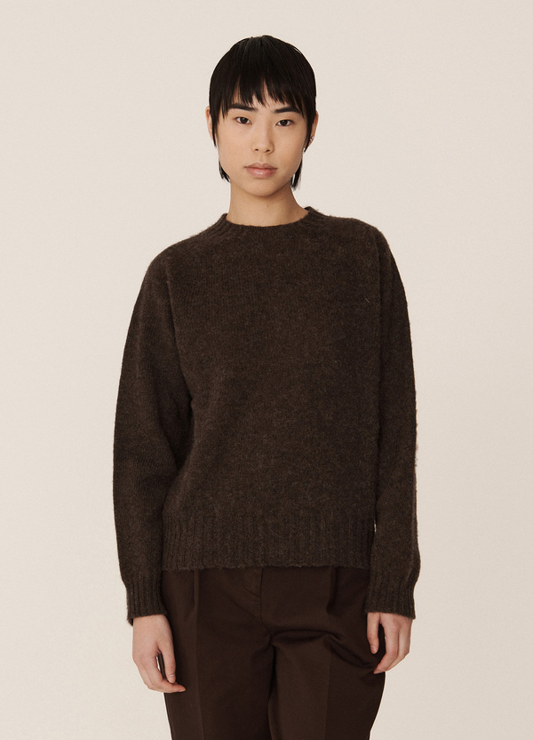 YMC Jets Lambswool Crewneck Sweater - Brown