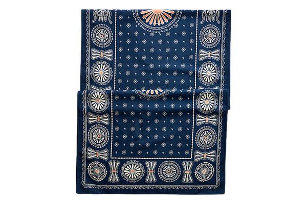 RRL Concho Print Indigo Cotton Scarf - Indigo Multi | Garmentory