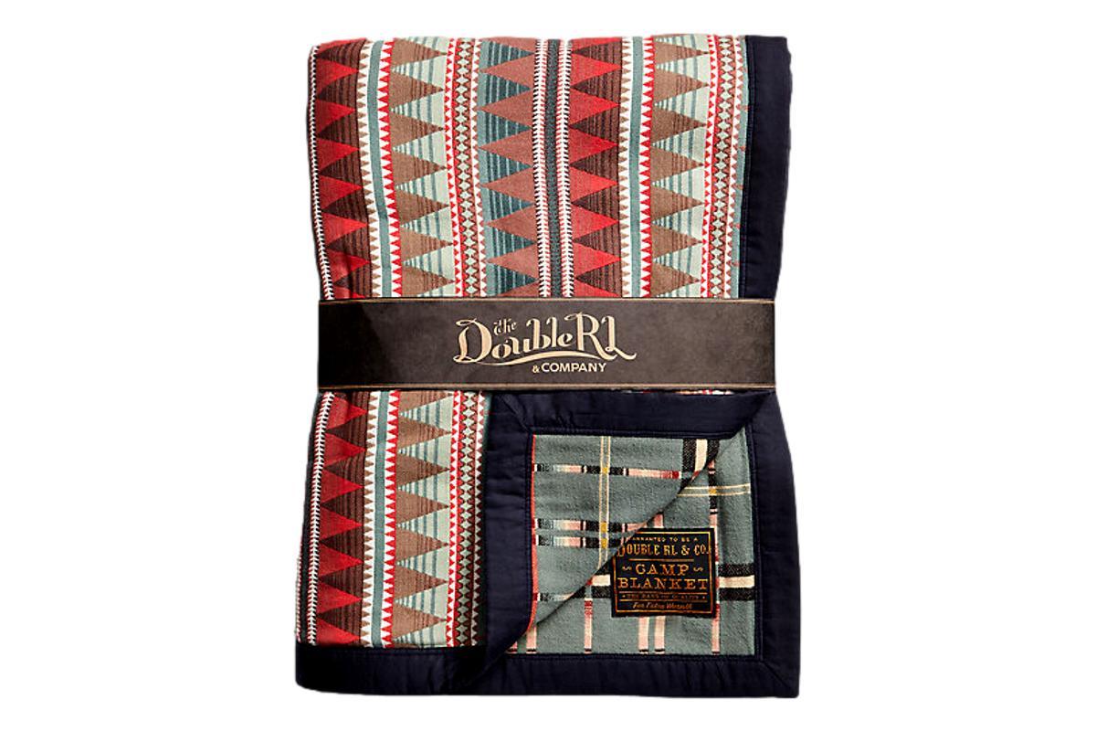 RRL Cotton Jacquard Camp Blanket - Red Multi/Blue Multi | Garmentory