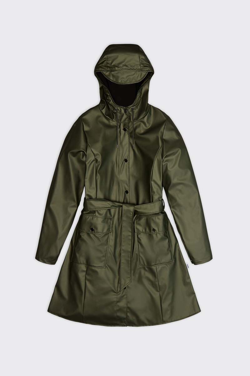 Rains Curve Rain Jacket - Evergreen