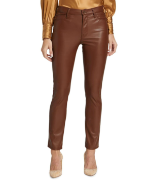 mother brown leather pants