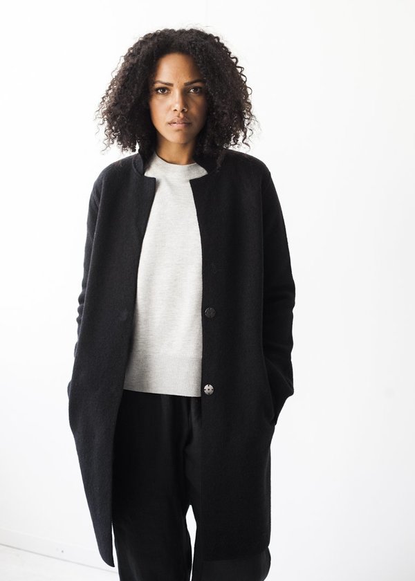 Line Knitwear Gilles Coat in Caviar