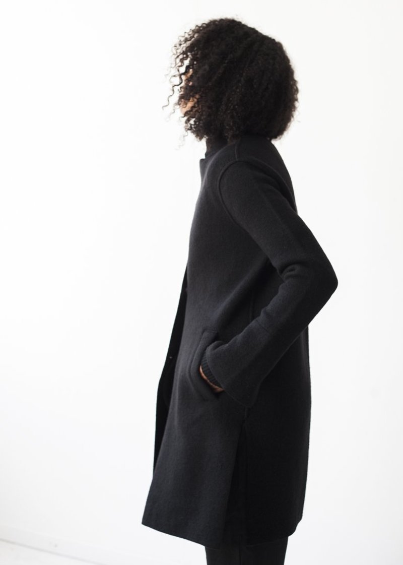 Line Knitwear Gilles Coat in Caviar