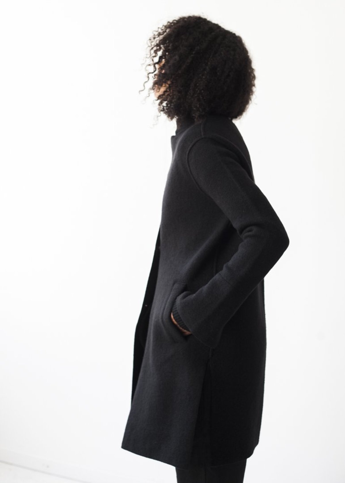 Line Knitwear Gilles Coat in Caviar - Image 3 of 6