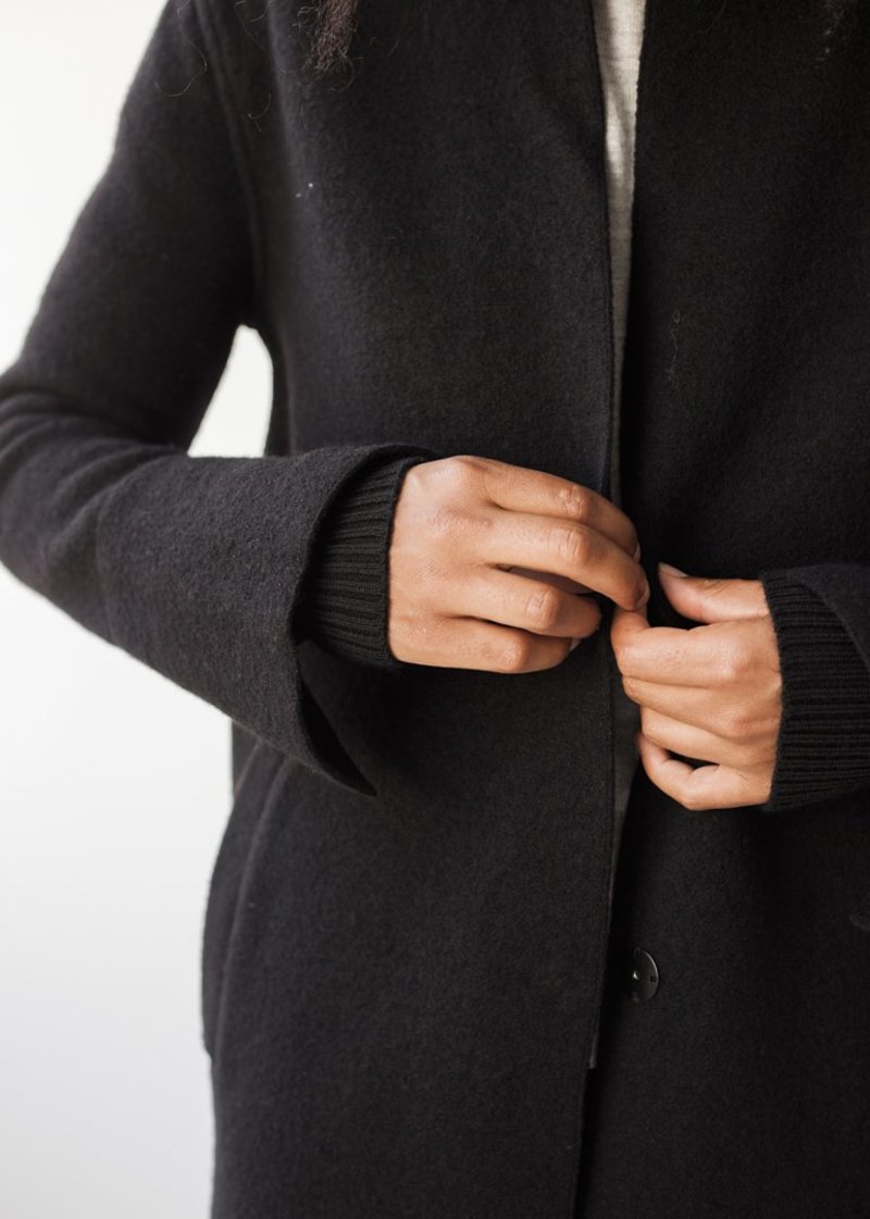 Line Knitwear Gilles Coat in Caviar