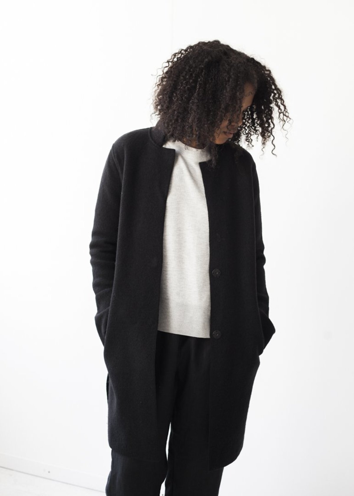 Line Knitwear Gilles Coat in Caviar - Image 6 of 6