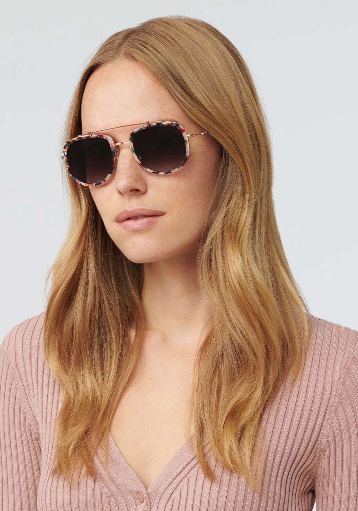 Krewe Breton Sunglasses - Capri Rose Gold | Garmentory display picture 1