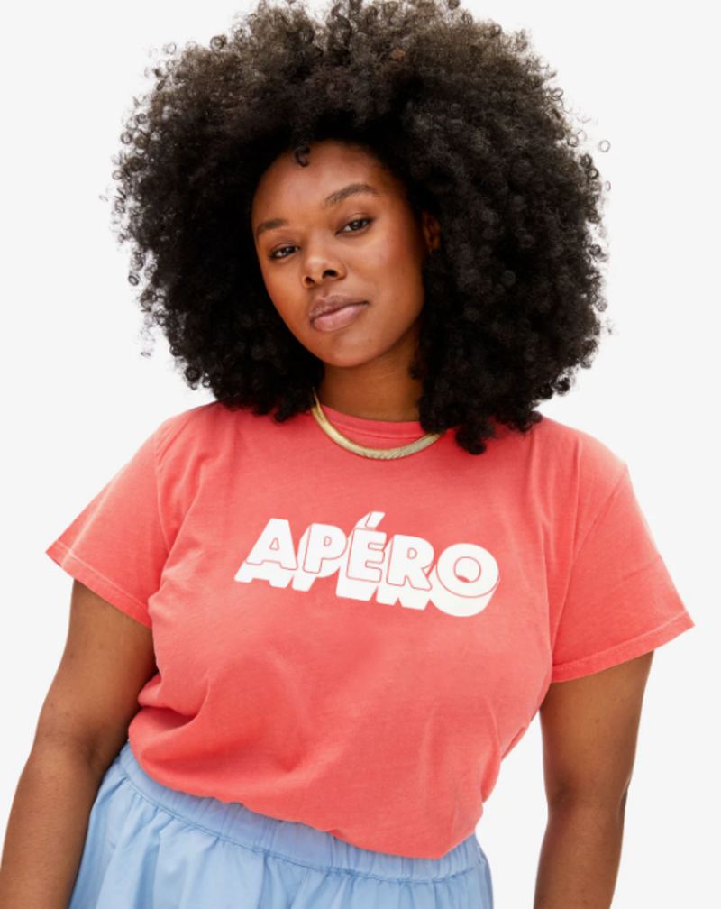 Clare V. Apero Tee - Sun-Faded Poppy | Garmentory
