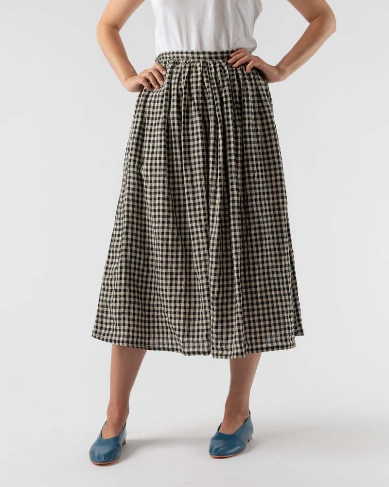 Antiquités noir Linen Gather Skirt LIMITED COLLECTION 】Antiquités noir 1000402
