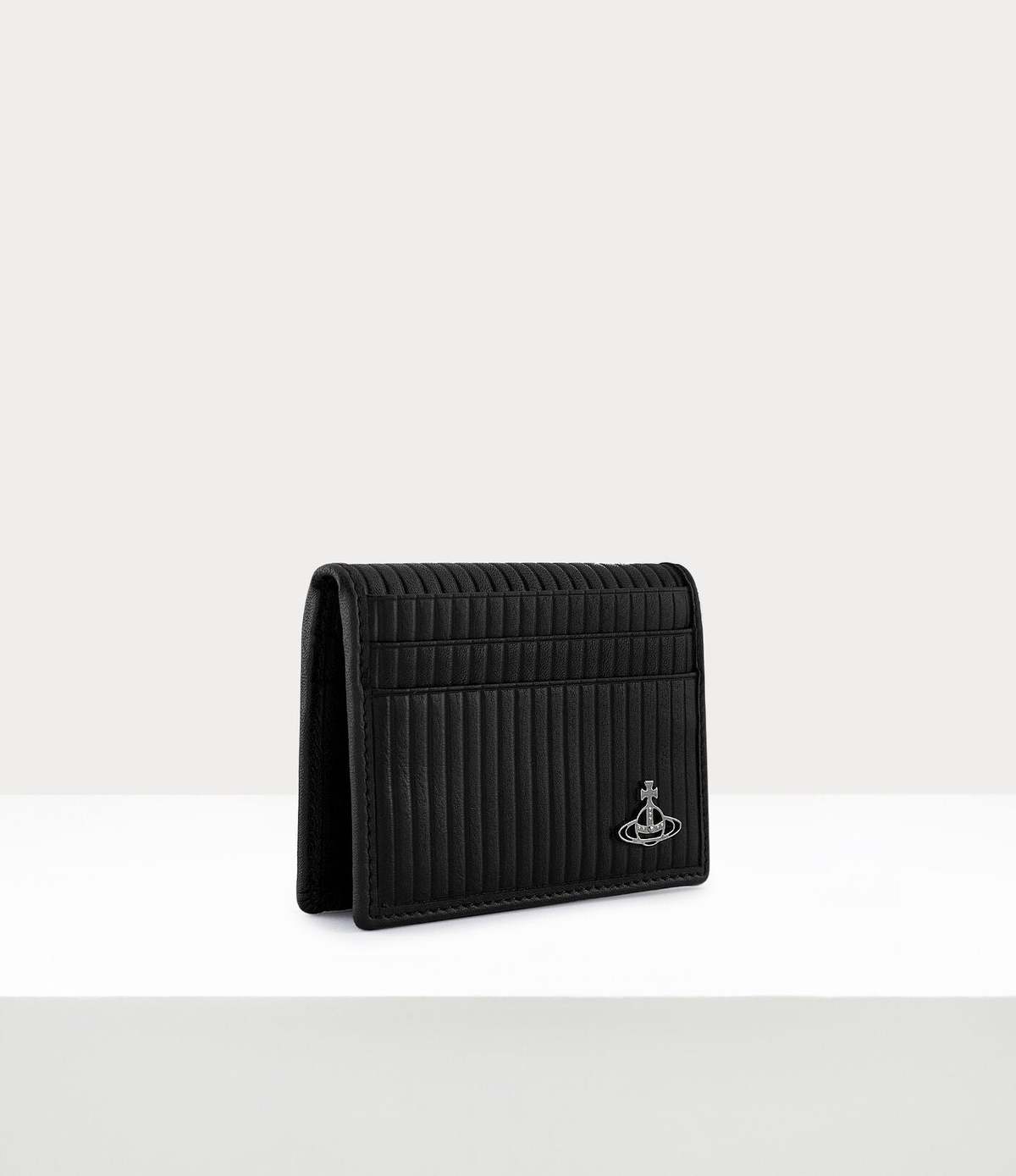 【Vivienne Westwood】Envelope Card Holder Black Ribbed-Card-Holder-