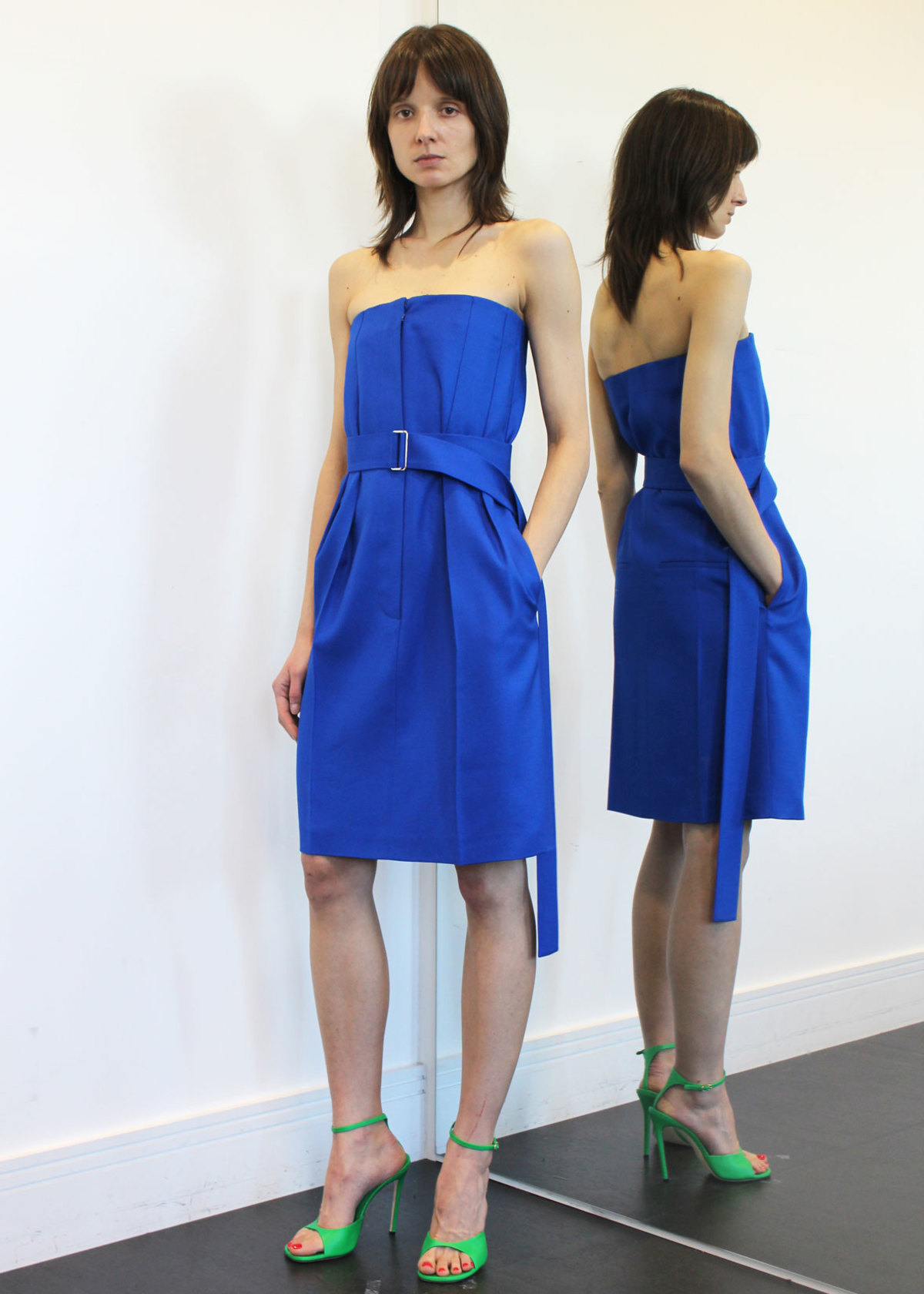Victoria Beckham Strapless Mini Dress - Cobalt | Garmentory Victoria Beckham Strapless Mini Dress - Cobalt | Garmentory