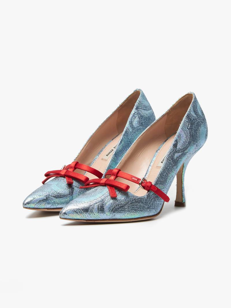 Miu Miu W Glitter Heels - green | Garmentory