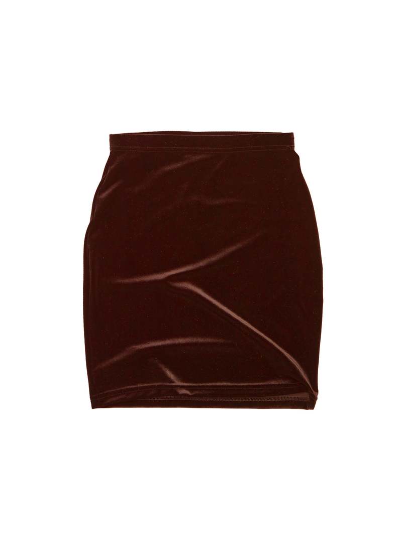 SIMONE WILD Mini Skirt Simone Wild Velvet Mini Skirt - Nut