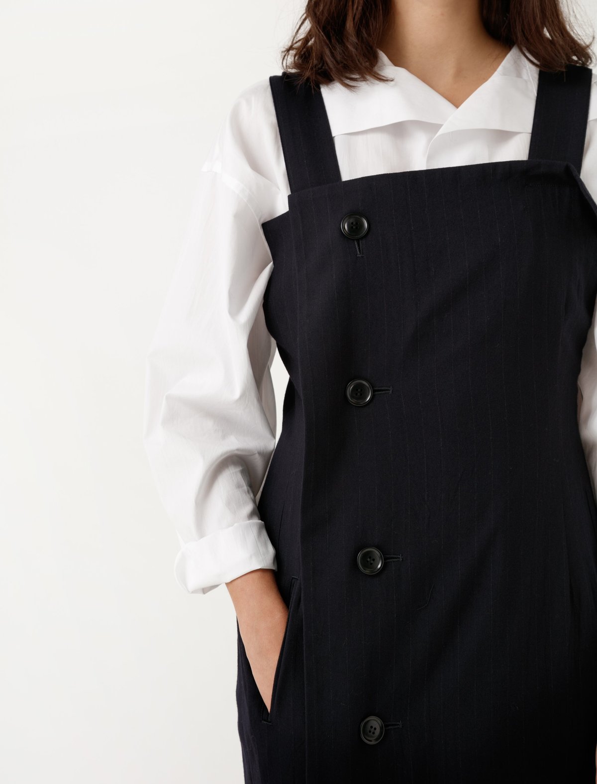 Ys by Yohji Yamamoto Wrap Dress Twill Stripe | Garmentory