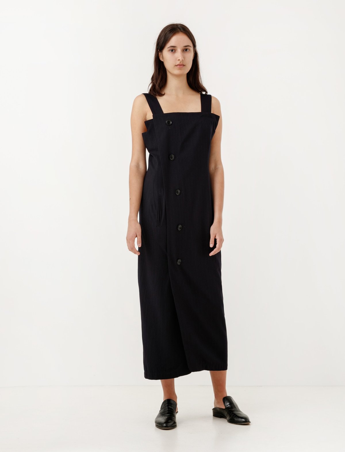スカート y's stripe shoulder strap dress Wrap-Dress-Twill-Stripe-