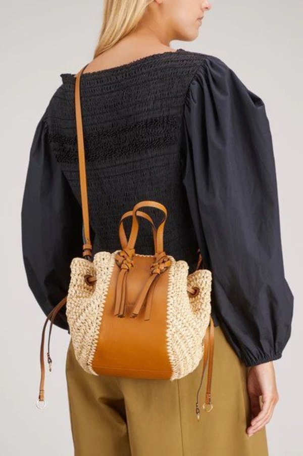 【ULLA JOHNSON】ストラップ付きかごバッグ Ulla Johnson Gio Crossbody - Natural | Garmentory