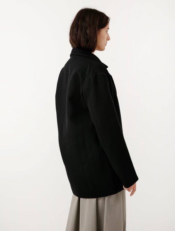 Cristaseya Oversized Japanese Double Wool Coat Black | Garmentory
