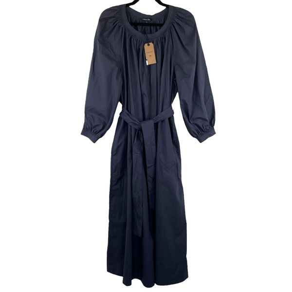 knee length dresses for ladies Western Elegance Puff Sleeve Midi Dress Small main image 0