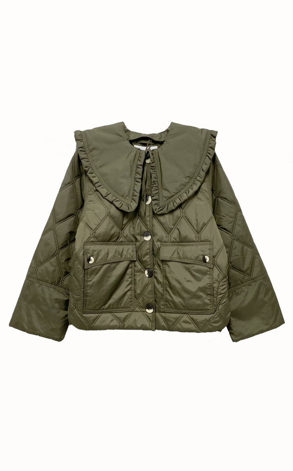 Ganni Recycle Ripstop Quilt Jacket Kalamata Garmentory