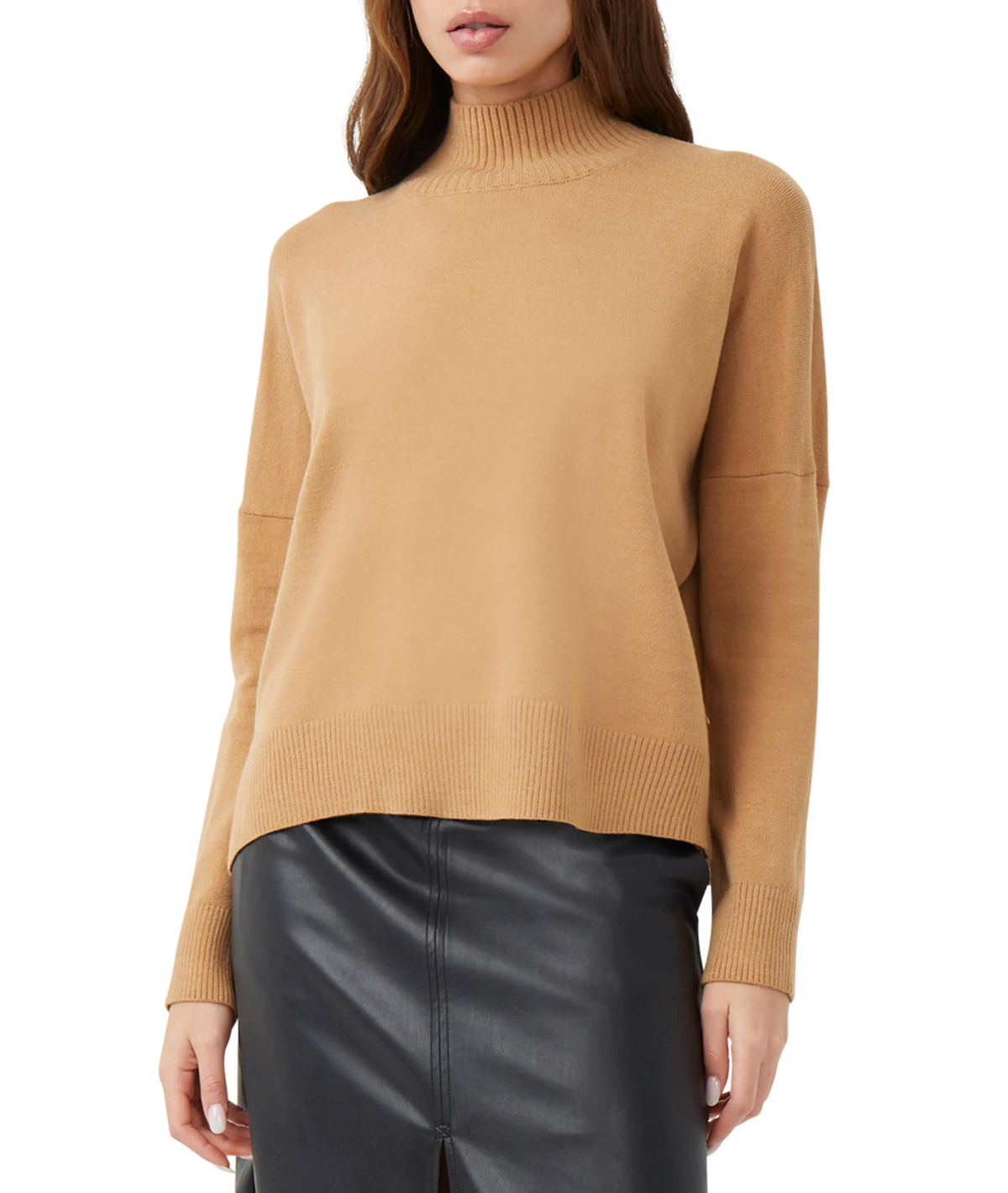 French Connection Babysoft LS High Neck Jumper - Camel | Garmentory