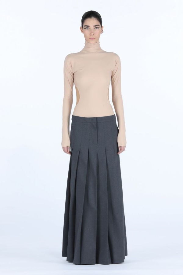 No. 21 Pleated Skirt - Grey