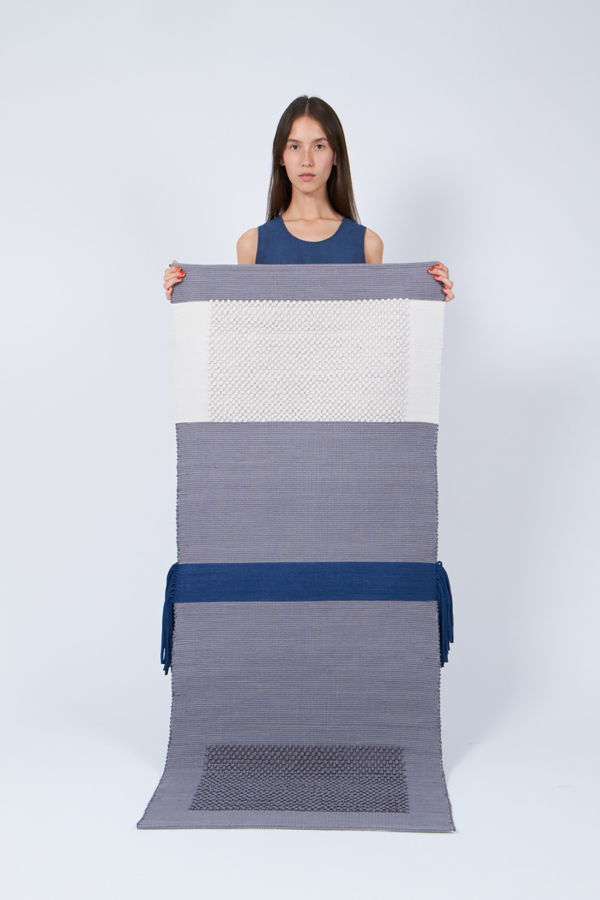 REALITY STUDIO RUG WITH HOLDER - GREY/NAVY/WHITE