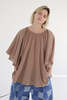a mente Flare short sleeve Top - Mocha - Thumbnail 4