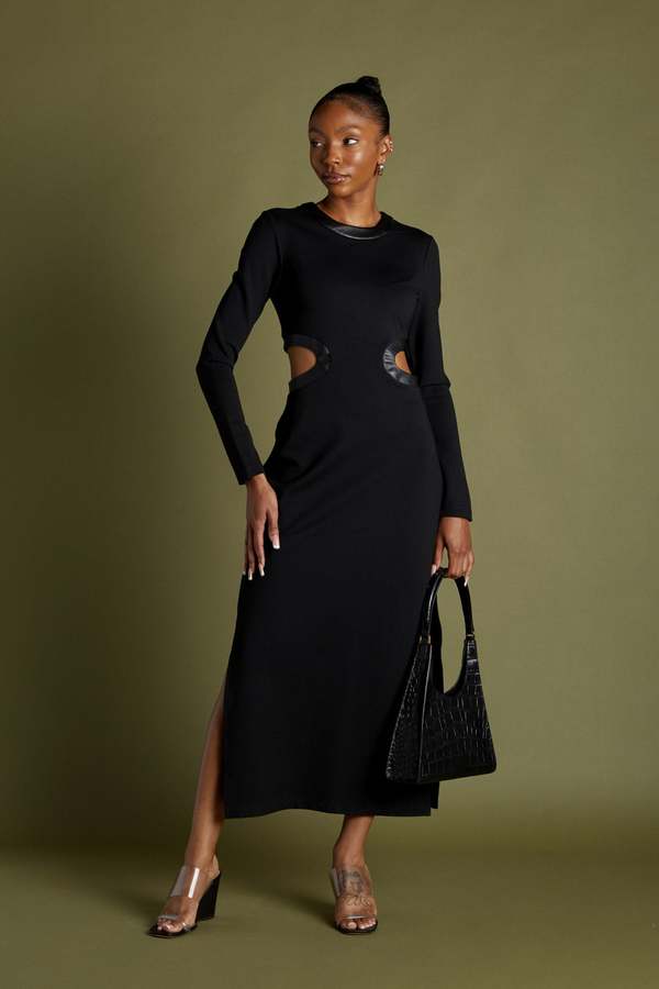 Staud Longe Sleeve Dolce Dress - Black | Garmentory