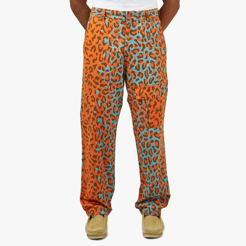 【AAKE】(Lining brushed) LEOPARD CARGO PT OATSBAS Leopard Print Cargo Pants - Women's & Men's Y2k