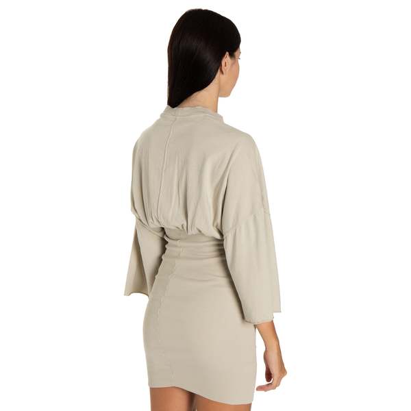 Rick Owens Cinched Tommy Mini Dress - natural | Garmentory