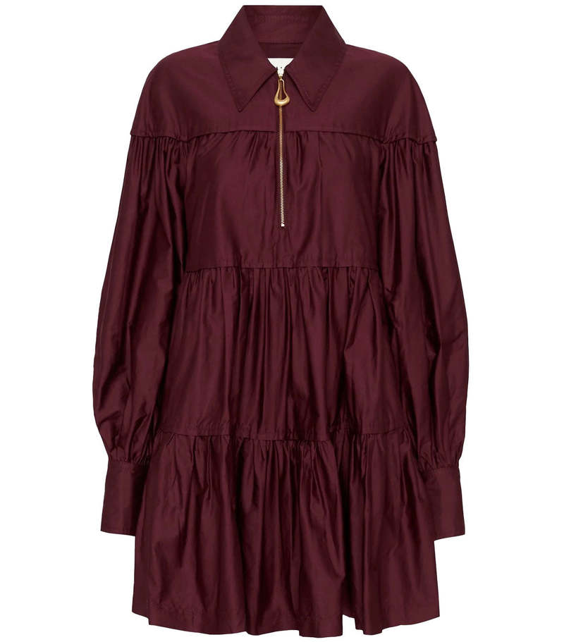 bodycon sweater dress amazon Aje Inflorescence Mini Dress Size 8 Bold Hibiscus Burgundy Pockets  An  Evening Bird Dress Hire