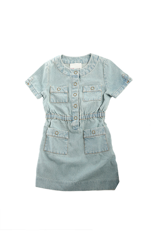 3.1 phillip lim denim dress Kids Shortsleeve - Blue Ghost patch Color:Crayon Blue Dresses: Sweater Dresses Corset bustier bodice white it layers easily with