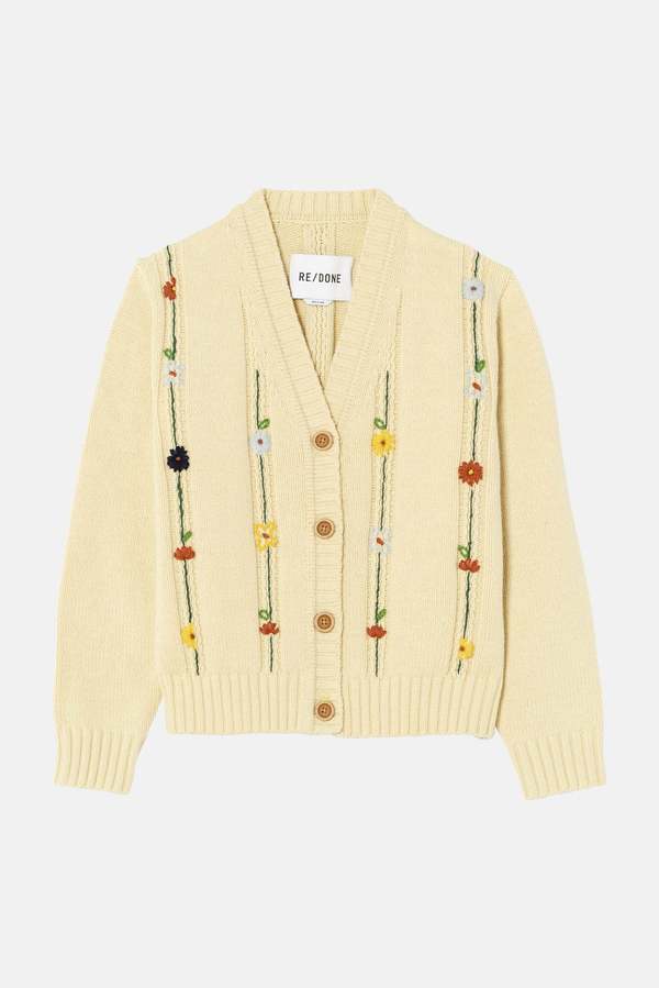 50s V Neck Cardigan - Vintage Ivory 
