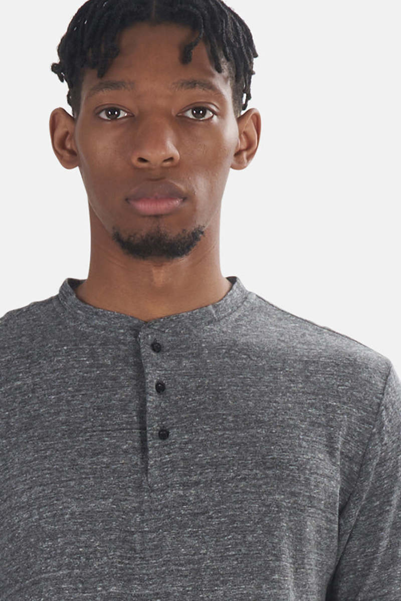 Blue&Cream 58 Henley - Charcoal