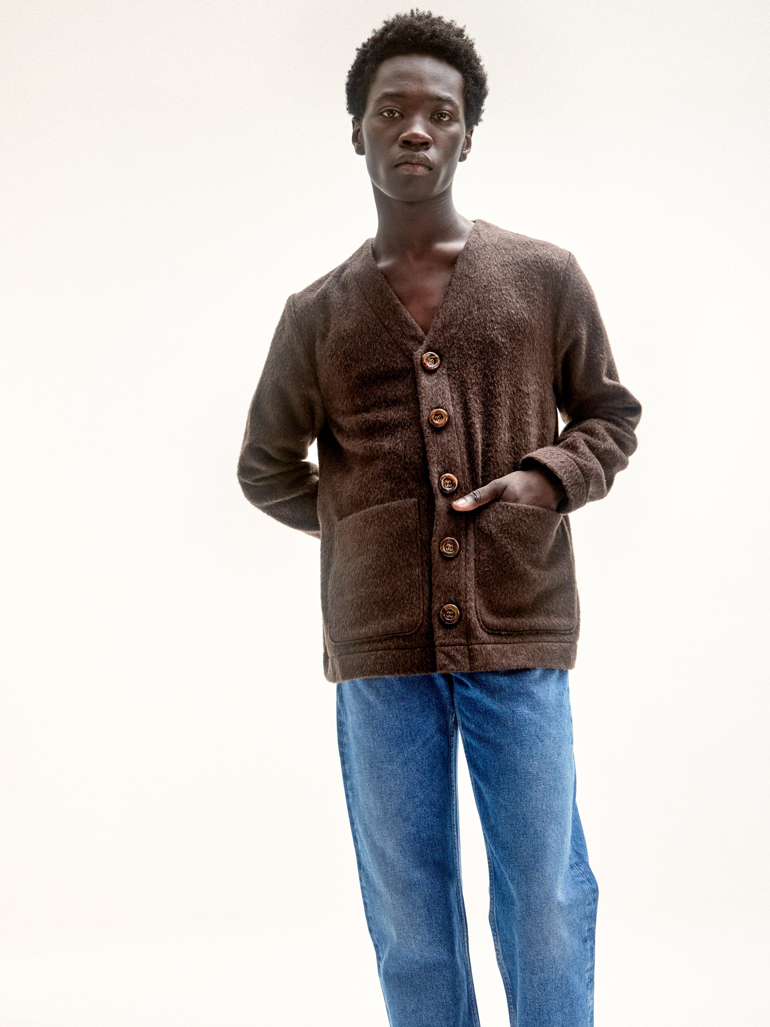Séfr Gote Cardigan - Brown Mohair | Garmentory 