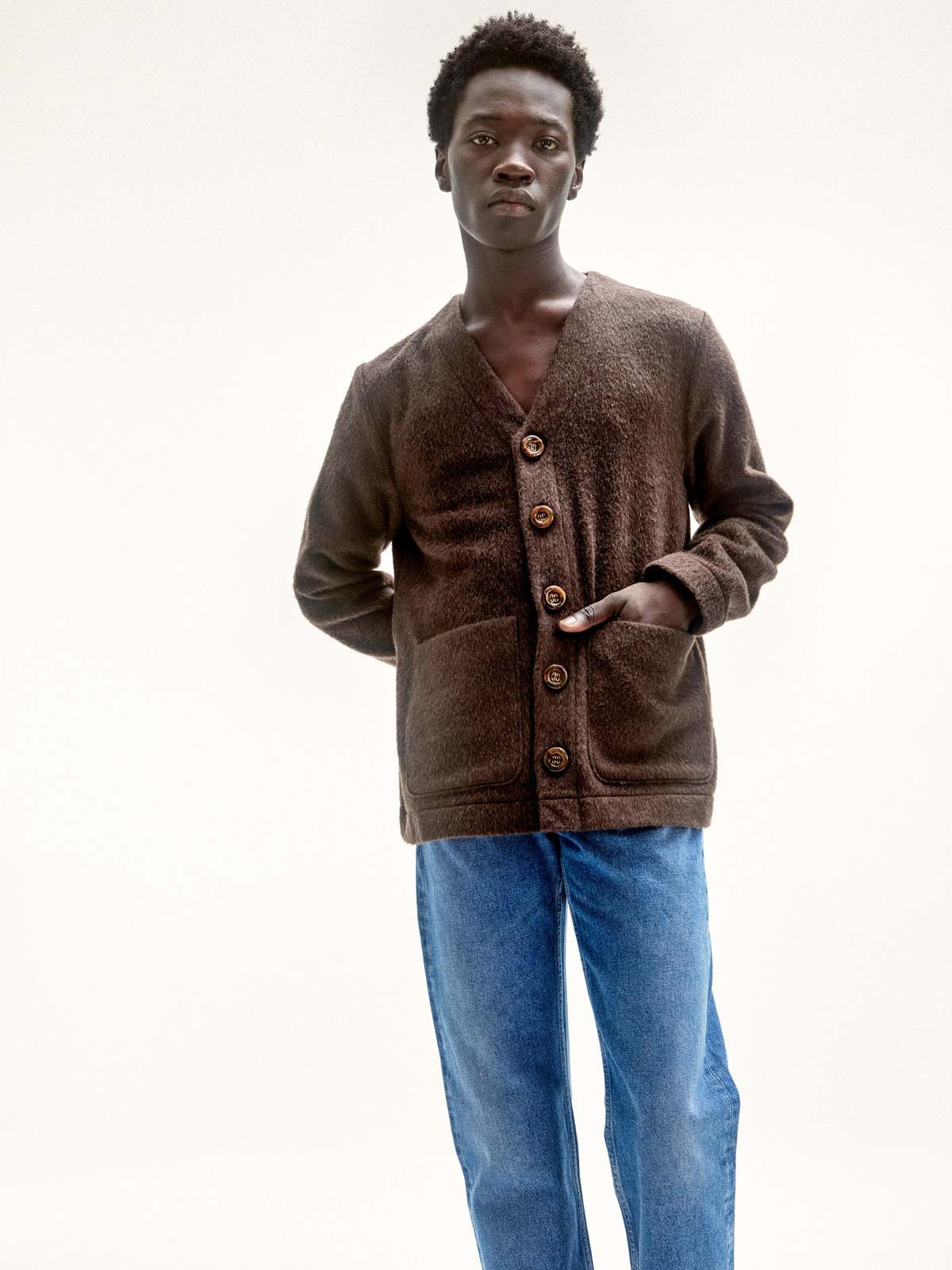 Séfr Gote Cardigan - Brown Mohair | Garmentory