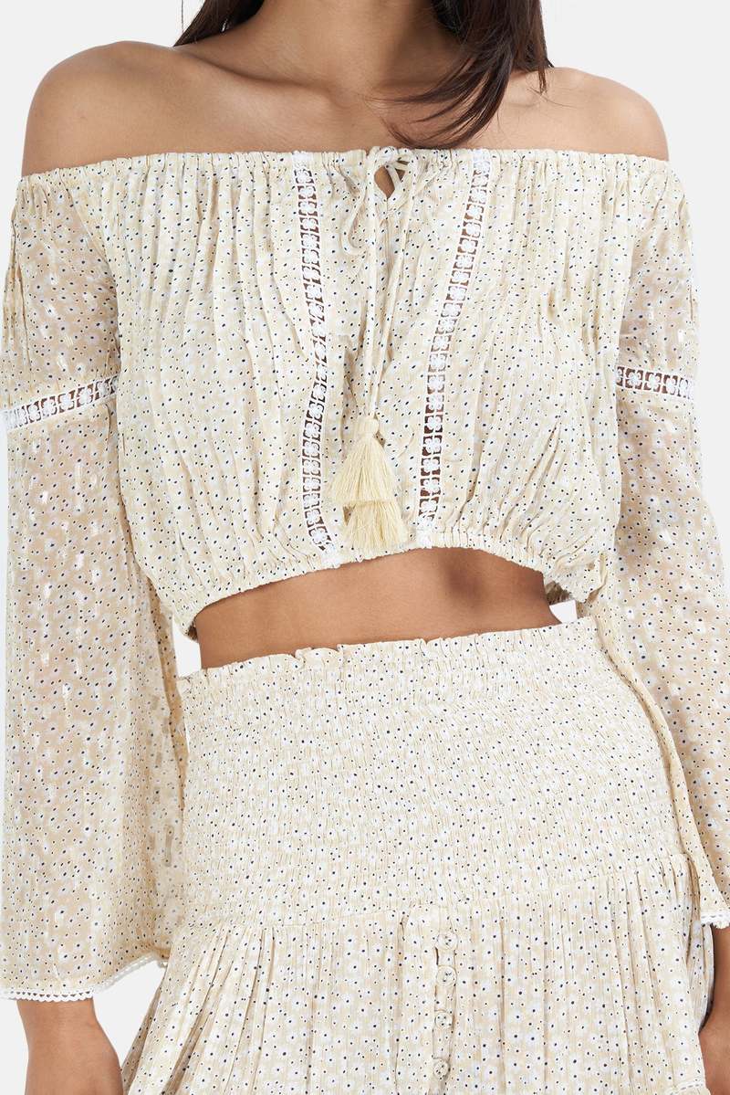 Sunday Saint-Tropez Bandol Flowers Top - Sable