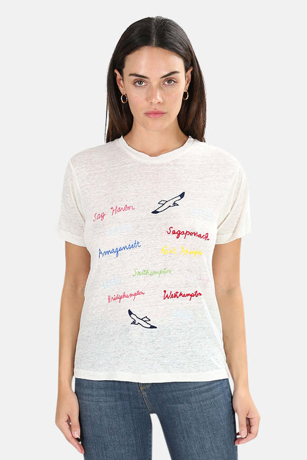 Banner Day Hamptons Towns Tee - White Multi