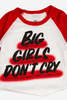 Kids Baron Von Fancy Big Girls Don't Cry Raglan Tee - White/Red - Thumbnail 2