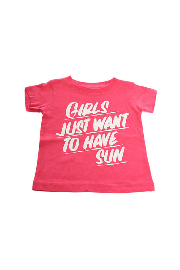 Kids Baron Von Fancy Girls Just Want to Have Sun Tee - Hot Pink