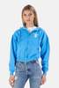 Blue and Cream Been Here Forever Windmill Crop Hoodie - Blue - Thumbnail 1