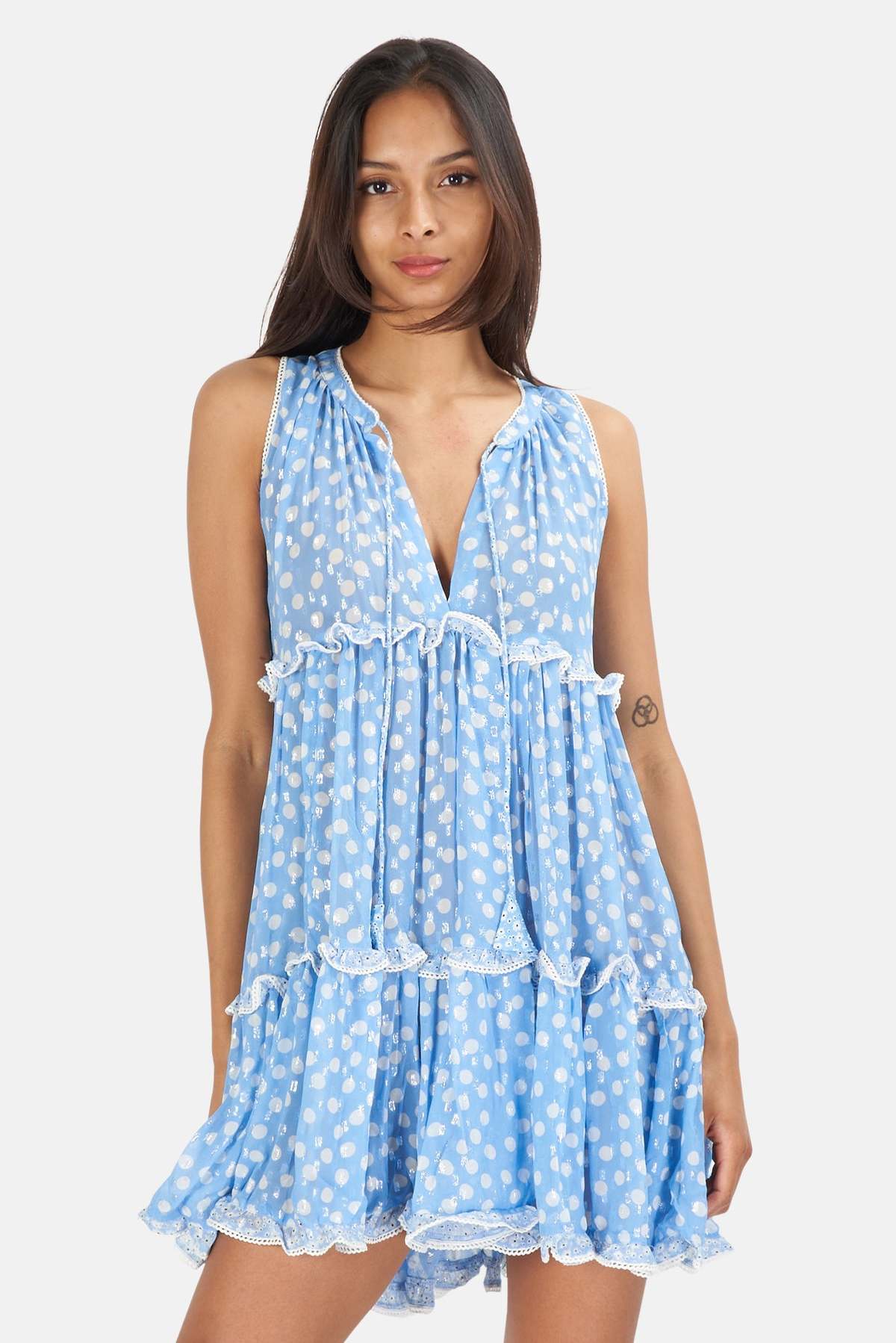 Sunday Saint-Tropez Beliza Dot Dress - Blue - Image 1 of 5