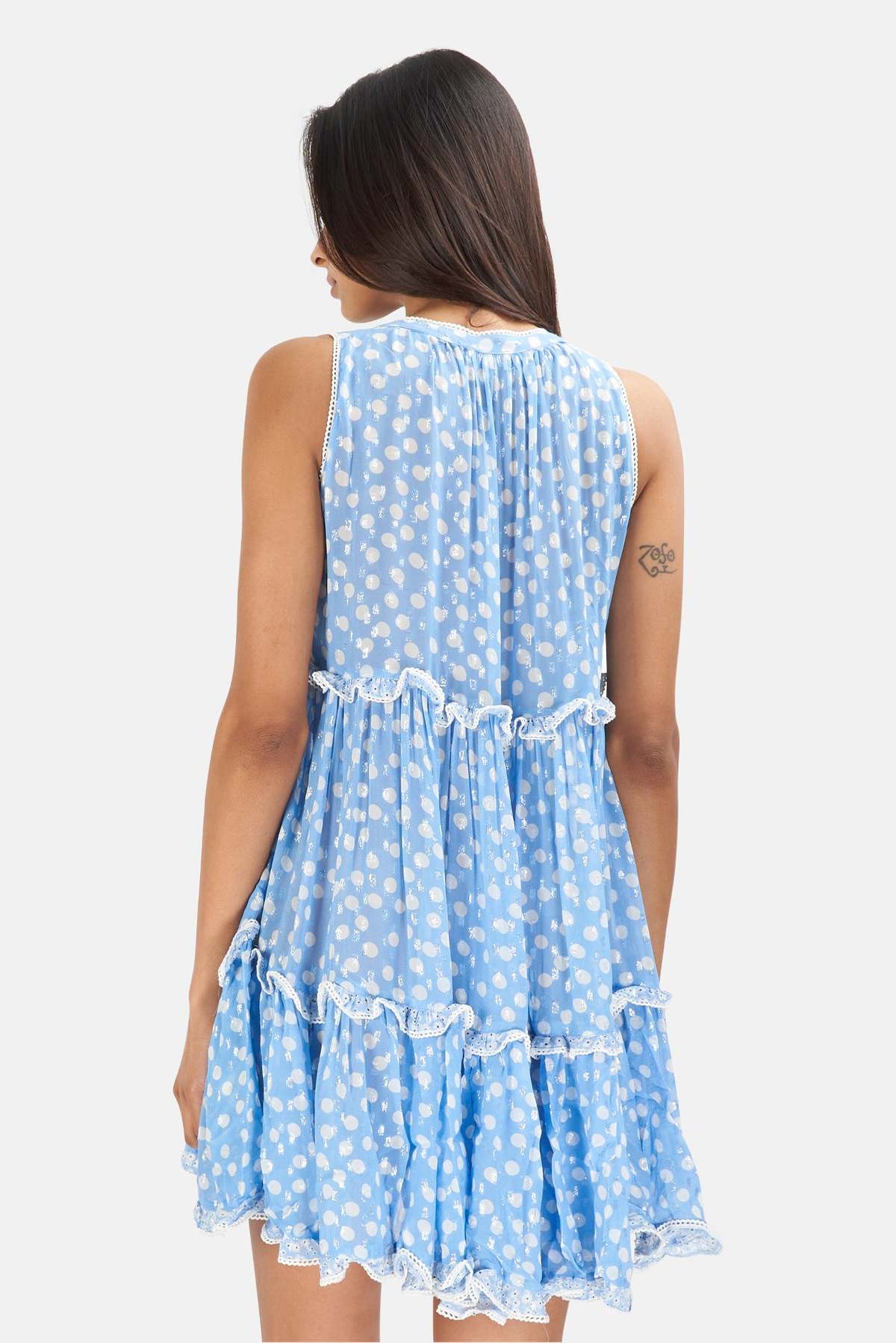Sunday Saint-Tropez Beliza Dot Dress - Blue - Image 3 of 5
