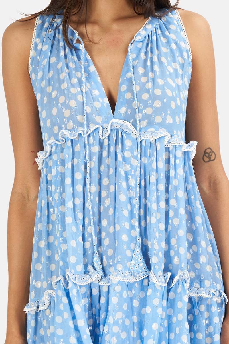 Sunday Saint-Tropez Beliza Dot Dress - Blue