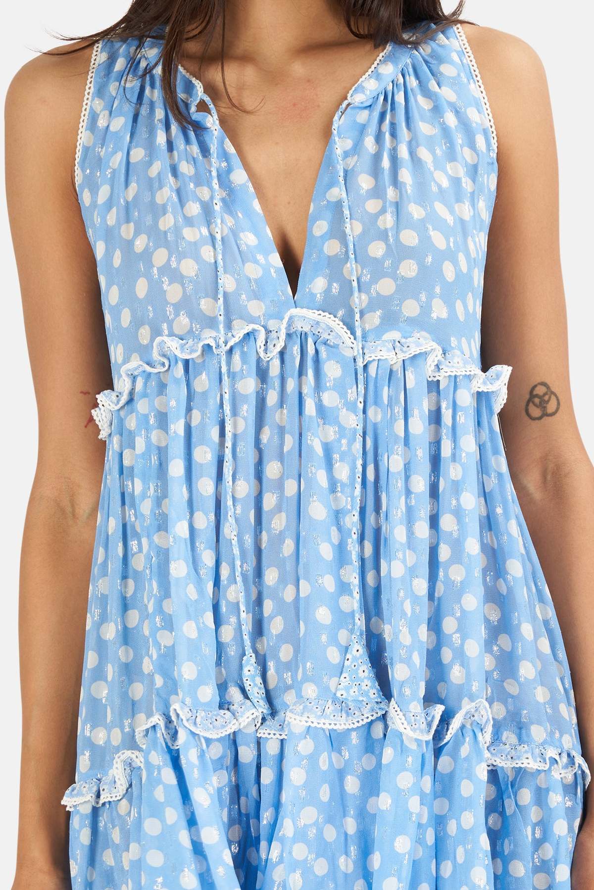 Sunday Saint-Tropez Beliza Dot Dress - Blue - Image 4 of 5
