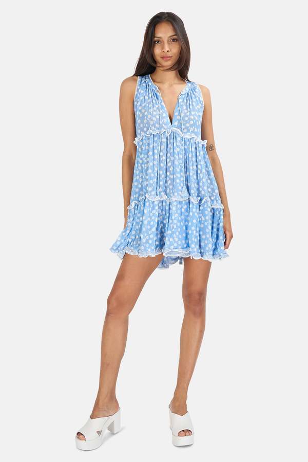 Sunday Saint-Tropez Beliza Dot Dress - Blue